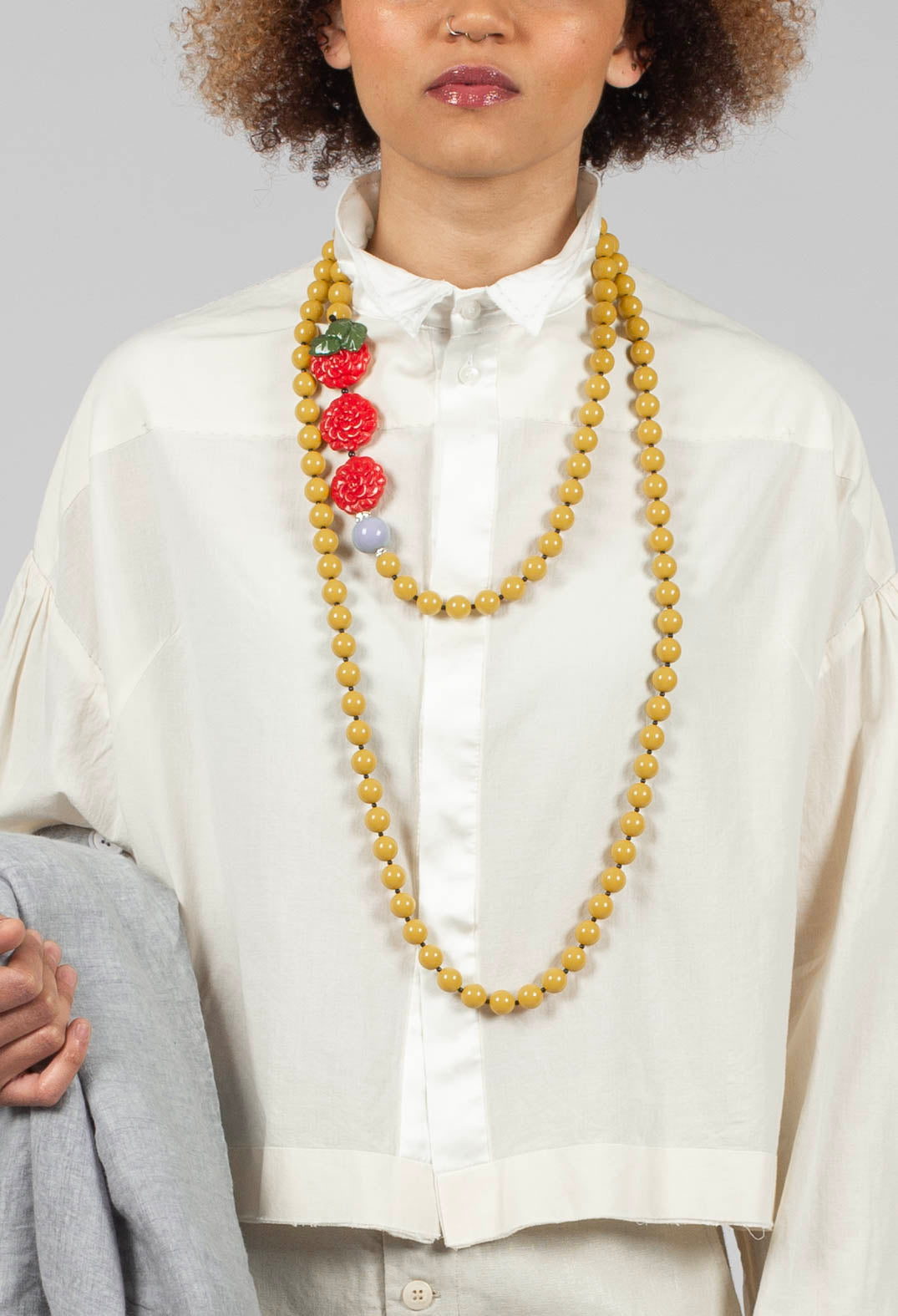 Long Sleeve Cotton Shirt in Cream