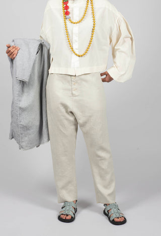 Raw Hem Trouser in Original Beige