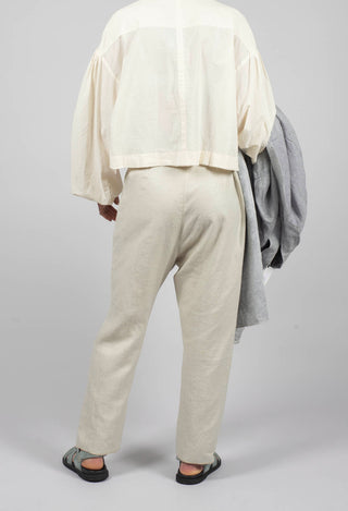 Raw Hem Trouser in Original Beige