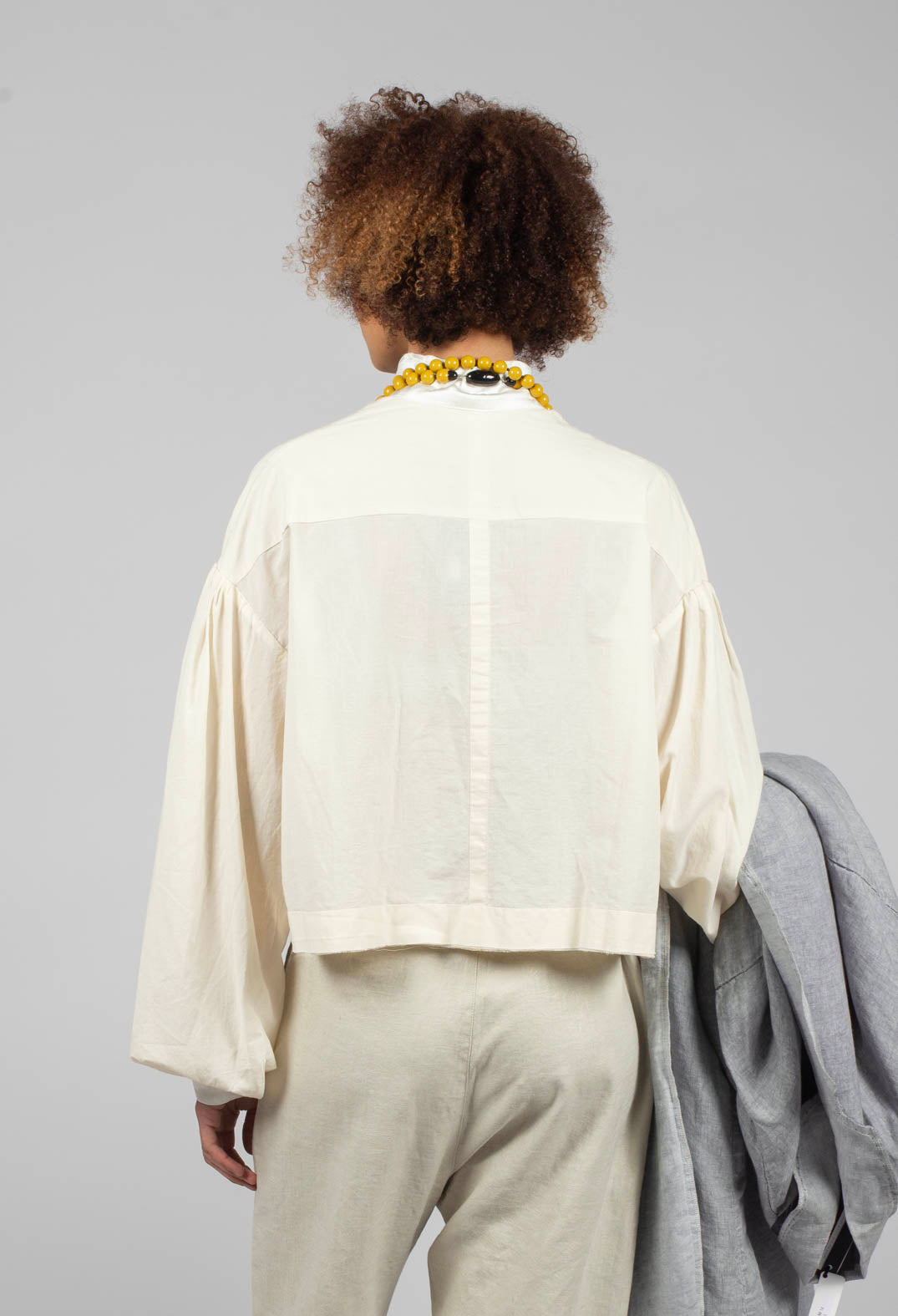 Long Sleeve Cotton Shirt in Cream