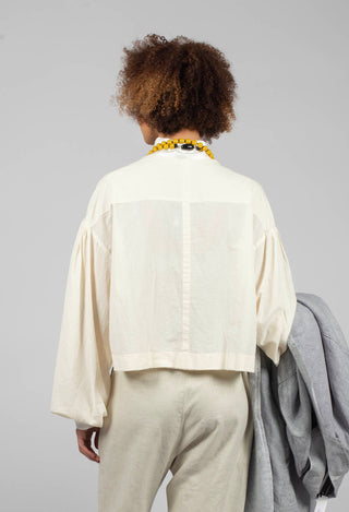 Long Sleeve Cotton Shirt in Cream