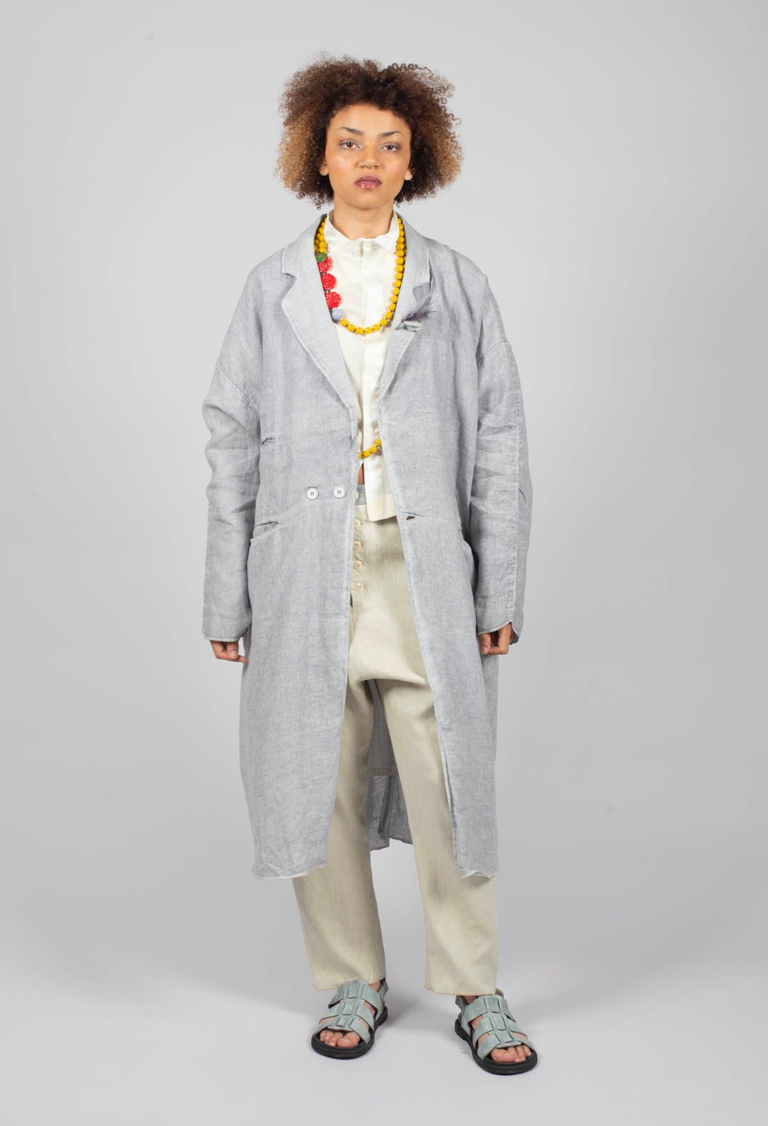 Raw Hem Trouser in Original Beige