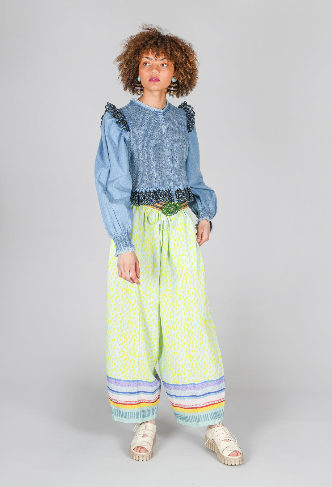 Balloon Style Trousers in Blue