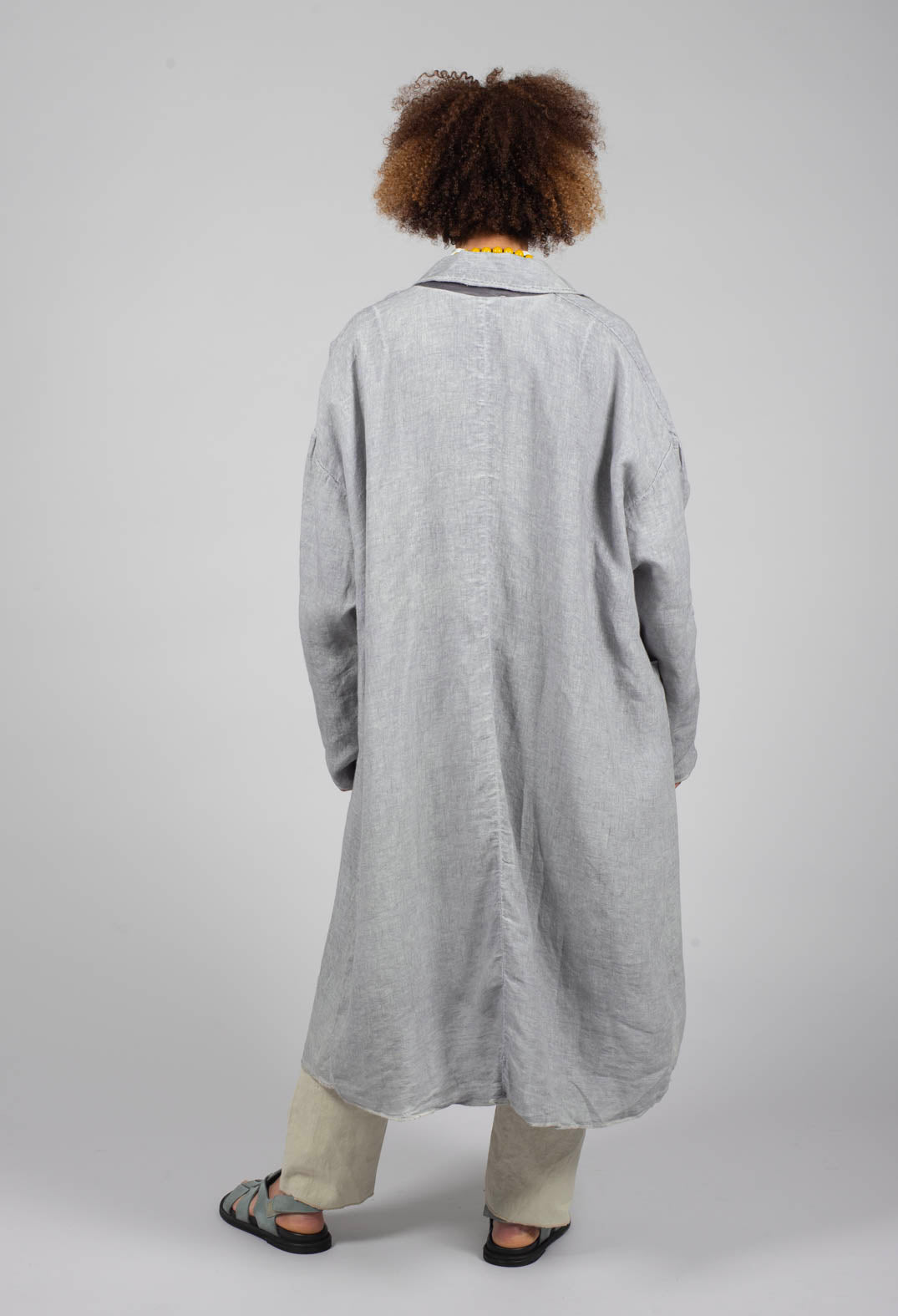 Stitch Cotton Overcoat in Original Grey