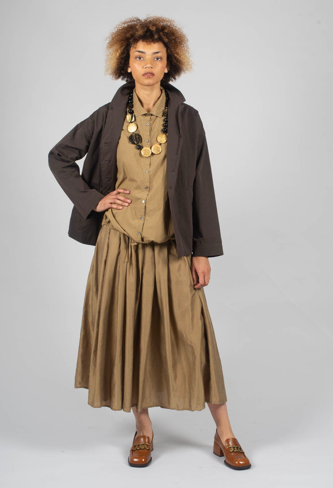 Loose Blazer WG in Brown