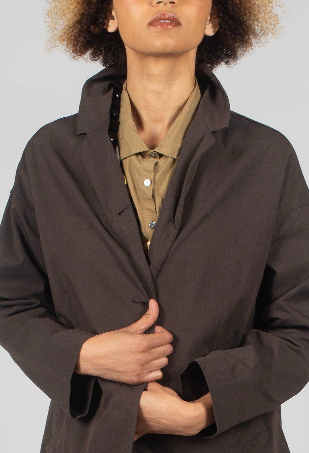 Loose Blazer WG in Brown