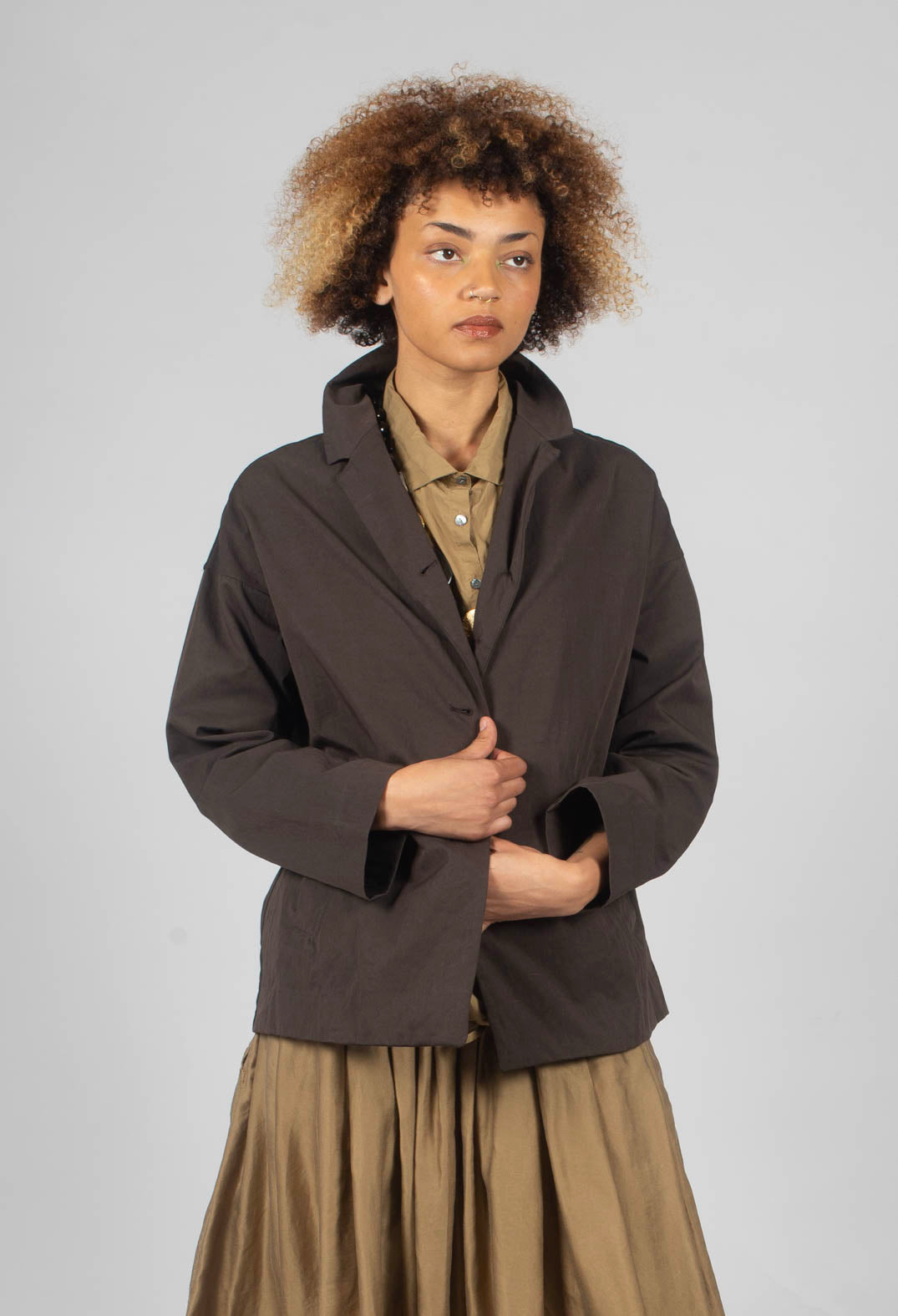 Loose Blazer WG in Brown