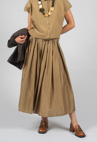 Pleated Long Skirt SC in Gold