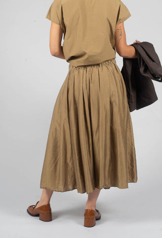 Pleated Long Skirt SC in Gold