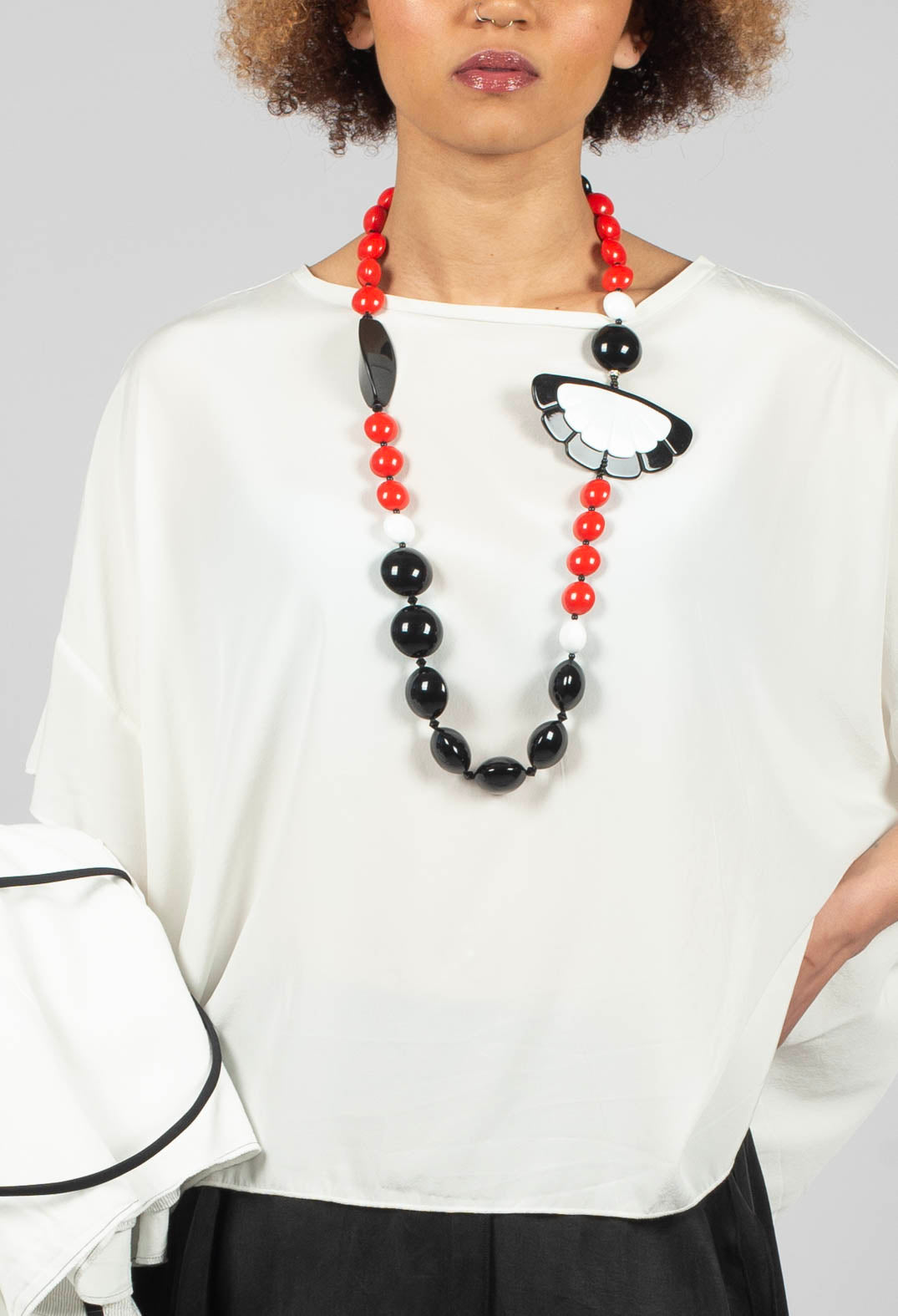 Drop Shoulder Short Sleeve Top in Original Off White