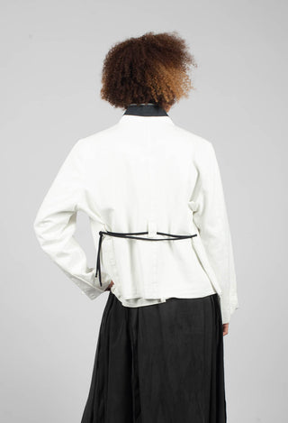 Collarless Jacket in Original White