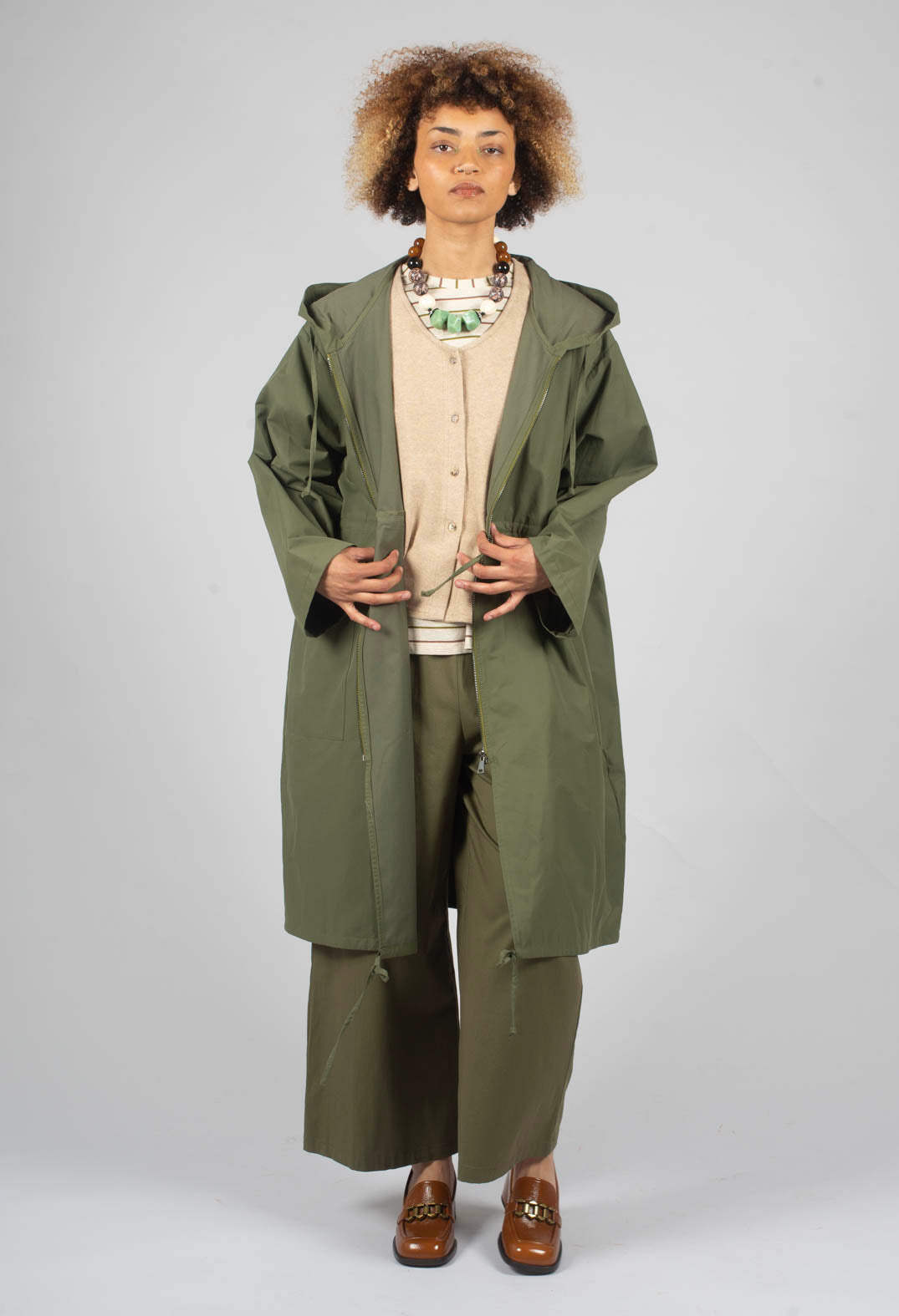 V-Neck Cardigan in Sand