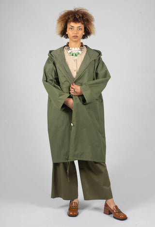 Drawstring Parka Coat in Ficus