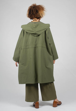 Drawstring Parka Coat in Ficus