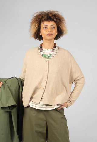 V-Neck Cardigan in Sand