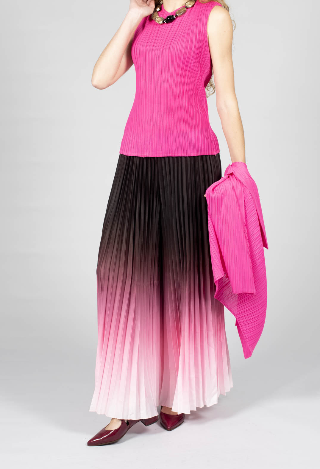 Boxy Trousers in Chocolate and Pink