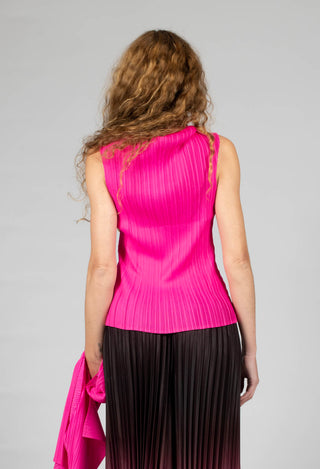Simply Pleat V Tank in Pink