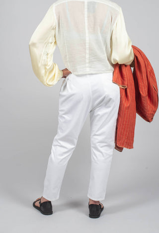 Button Detail Waist Pants in Original Beige
