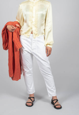 Button Detail Waist Pants in Original Beige