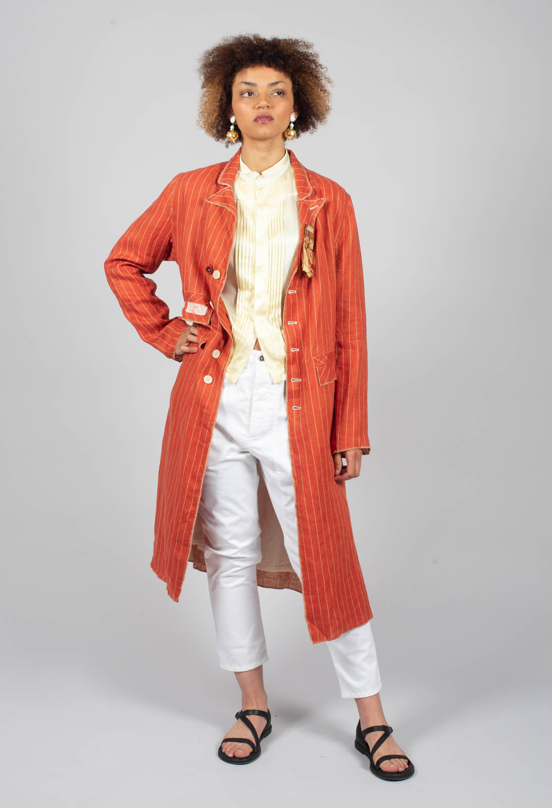 Button Detail Waist Pants in Original Beige