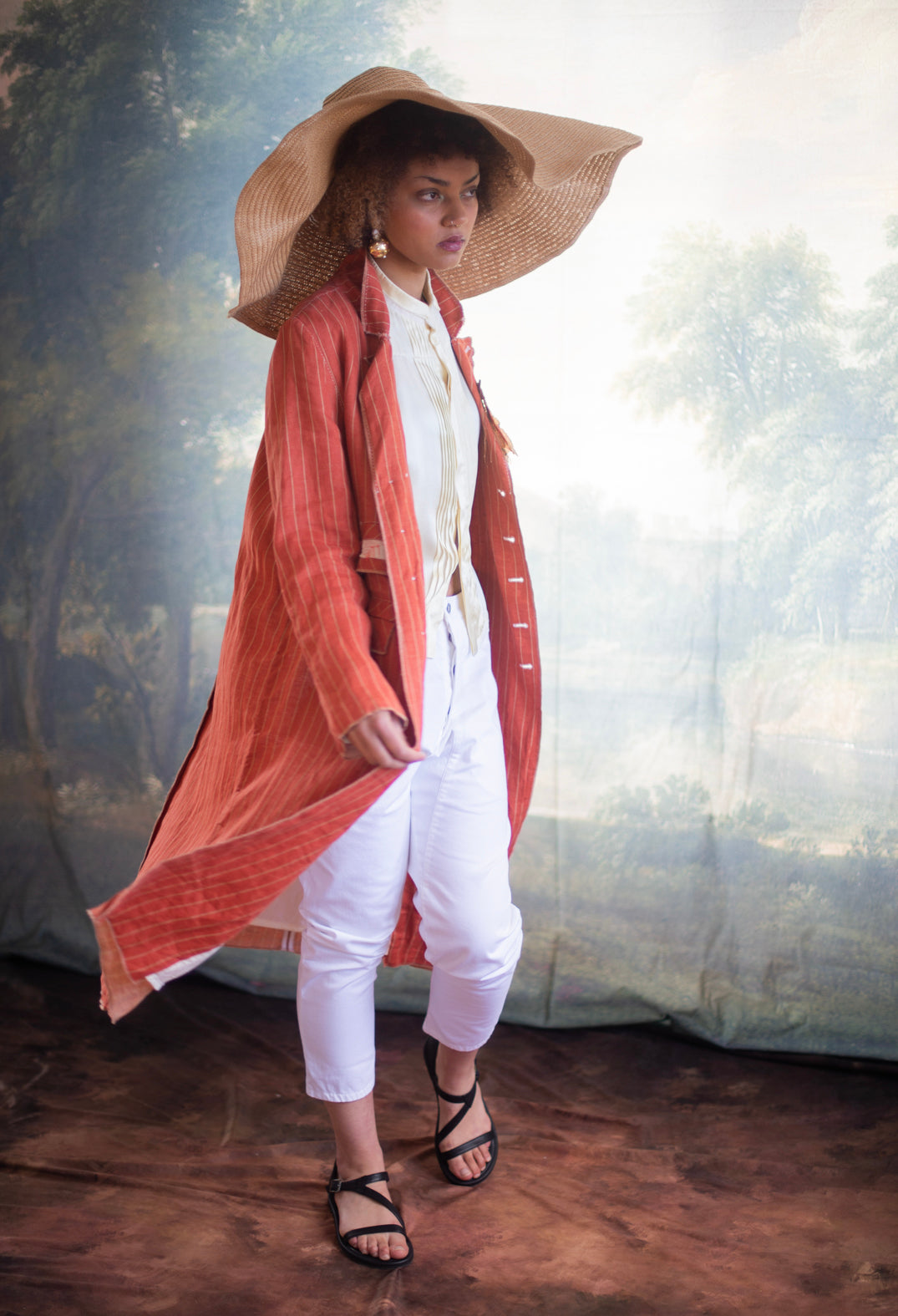Button Detail Waist Pants in Original Beige