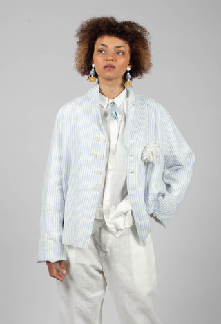 Oversized Sleeve Jacket in Original Stripe Blue
