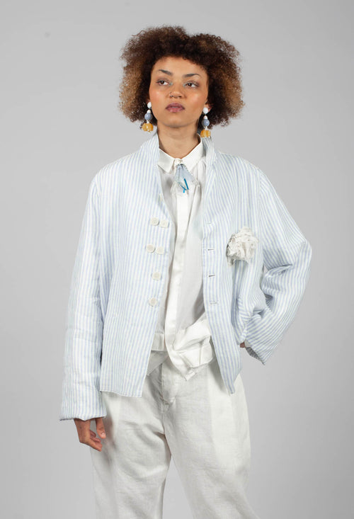 Oversized Sleeve Jacket in Original Stripe Blue