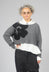 Cropped Jumper in Dark Grey with Blackflock - 3720705