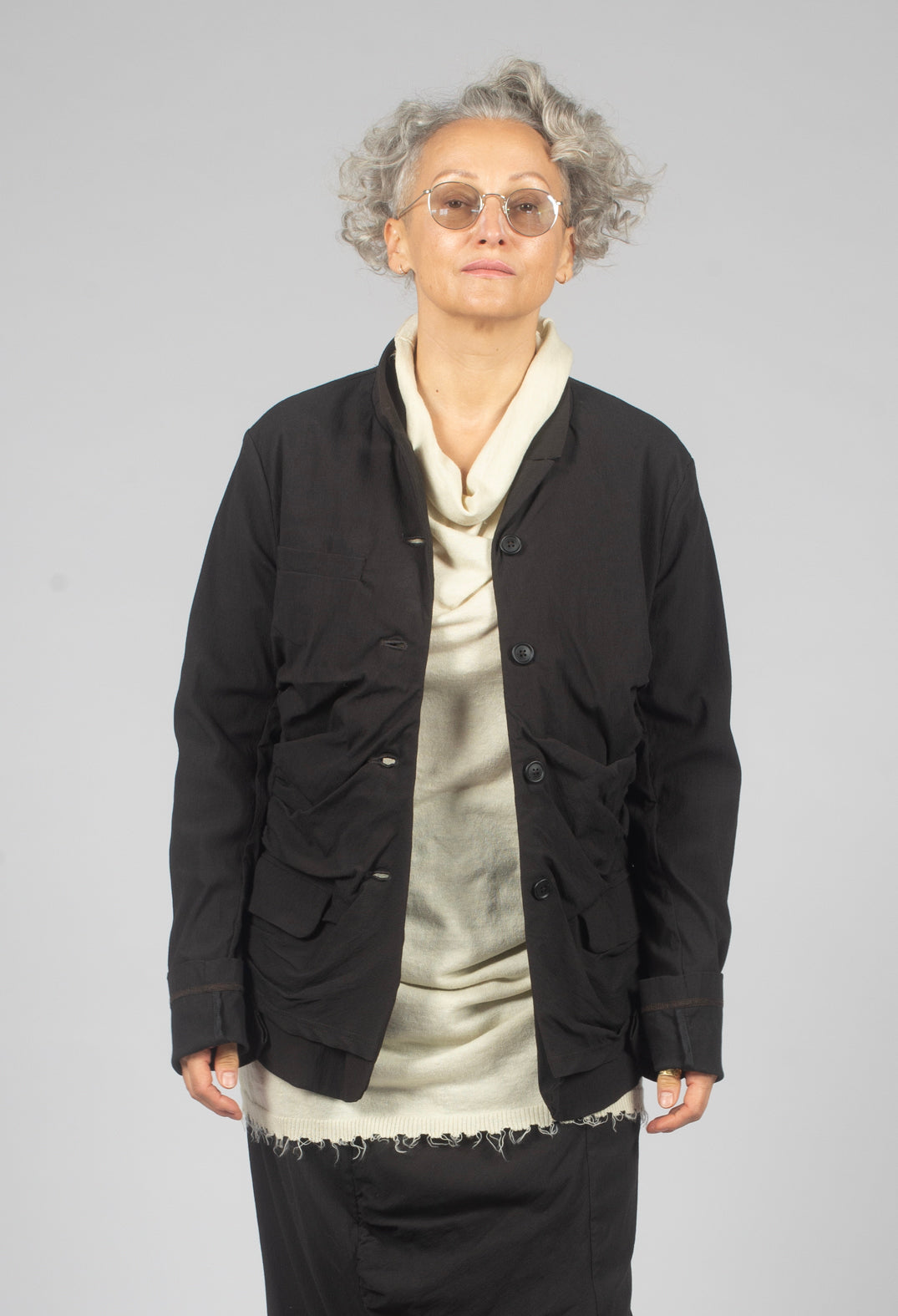 Ruched Blazer in Turf - 1211102