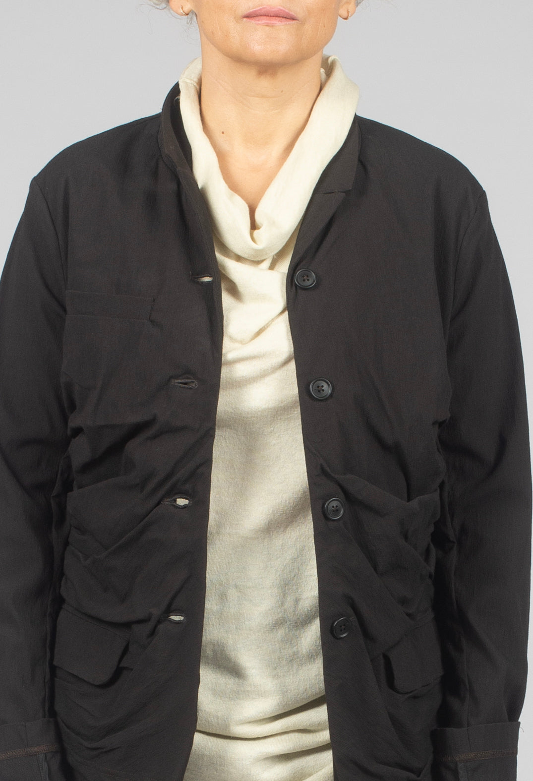 Ruched Blazer in Turf - 1211102