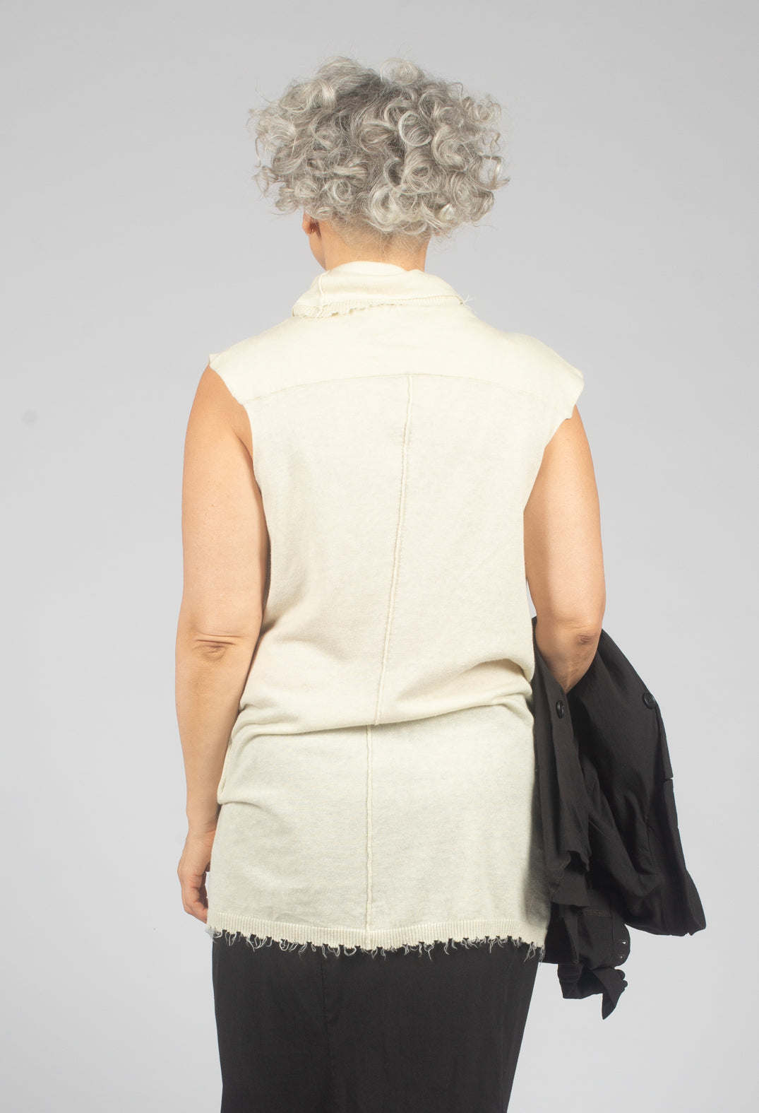 Sleeveless Knitted Top in Bone - 1847406