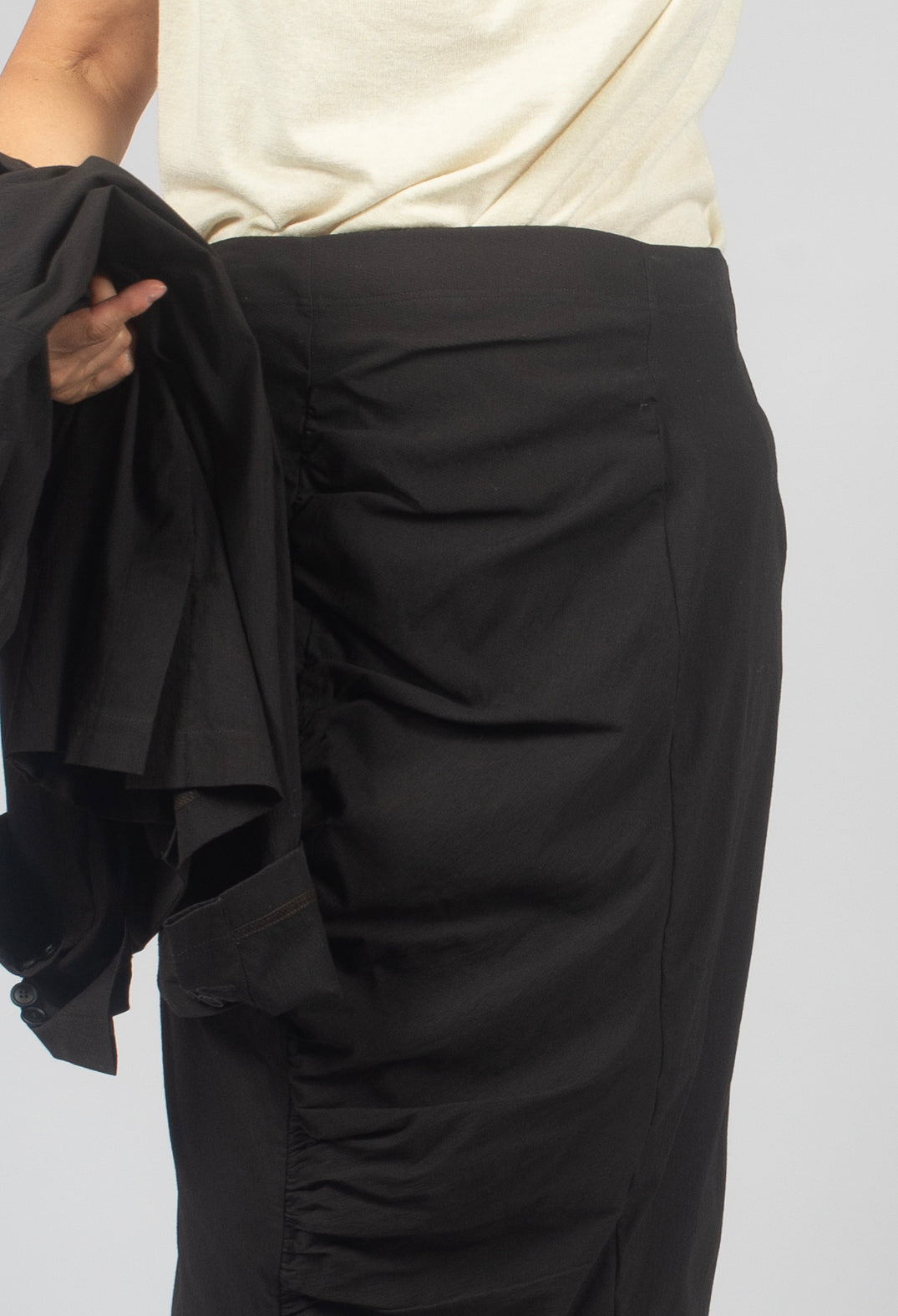 Pull On Ruched Pencil Skirt in Turf - 1210305