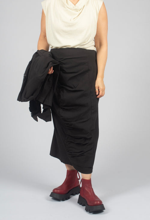 Pull On Ruched Pencil Skirt in Turf - 1210305