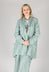 Long Sleeve Linen Stripe  Jacket in Teal