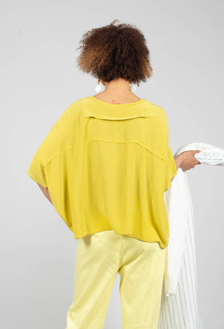Drop Shoulder Short Sleeve Top in Yellow
