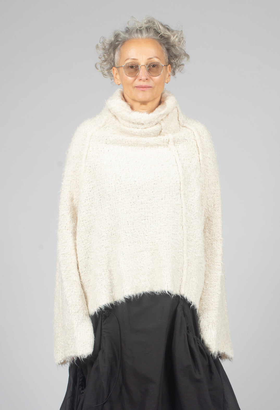 Roll Neck Jumper in Bone - 1650703