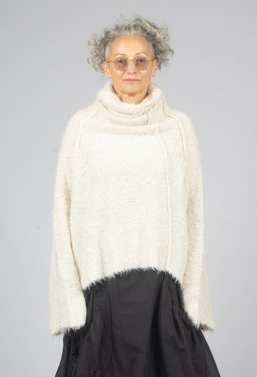 Roll Neck Jumper in Bone - 1650703