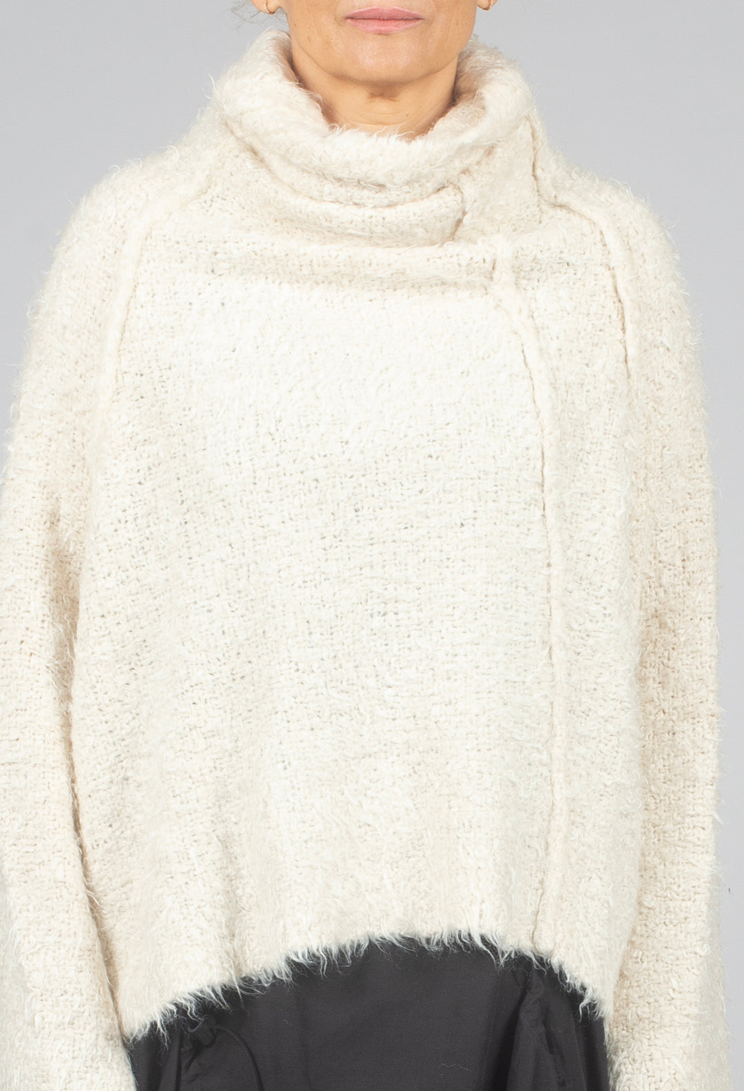 Roll Neck Jumper in Bone - 1650703