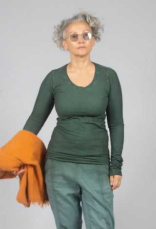 Fitted Long Sleeve T-Shirt in Pine Cloud - 2560507