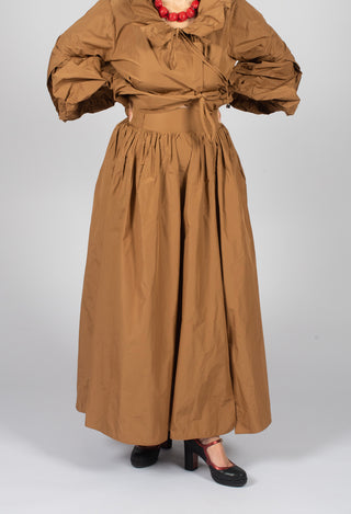 Tie Hem Skirt in Brown