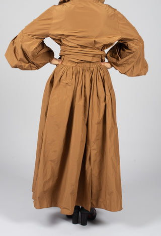 Tie Hem Skirt in Brown