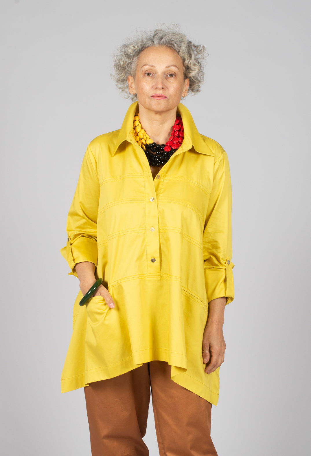 Horizontal Line Shirt in Gold