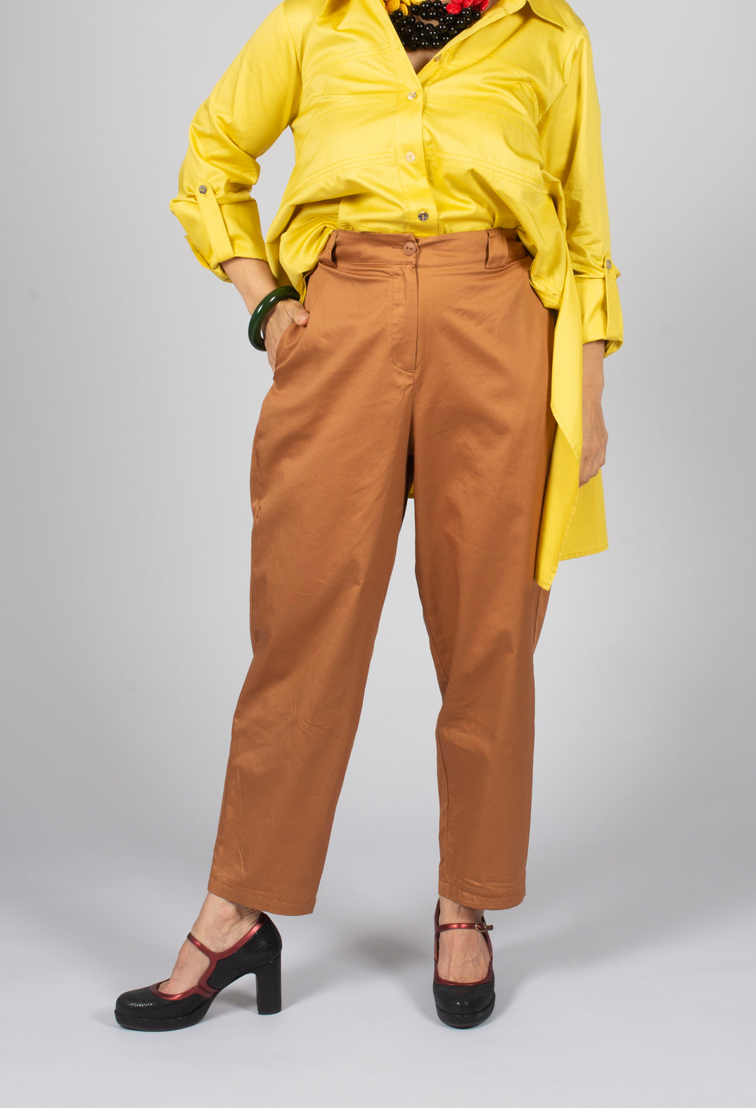 Straight Leg Trouser in Bronze