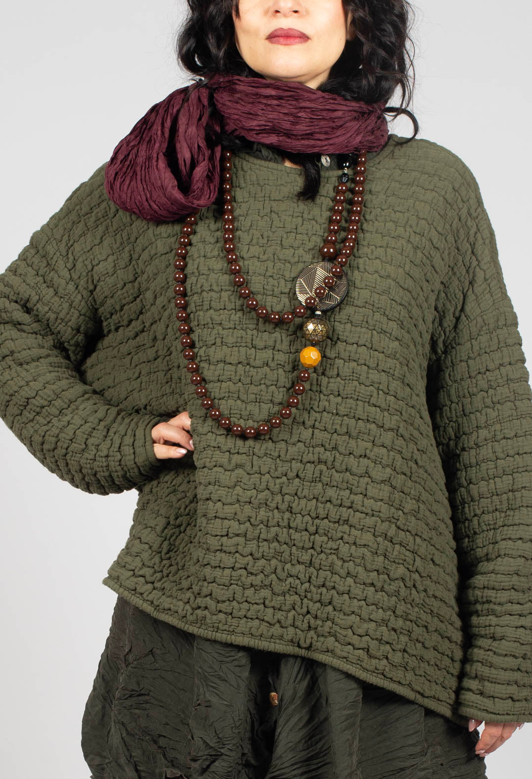 Mückent pullover in Lorbeer