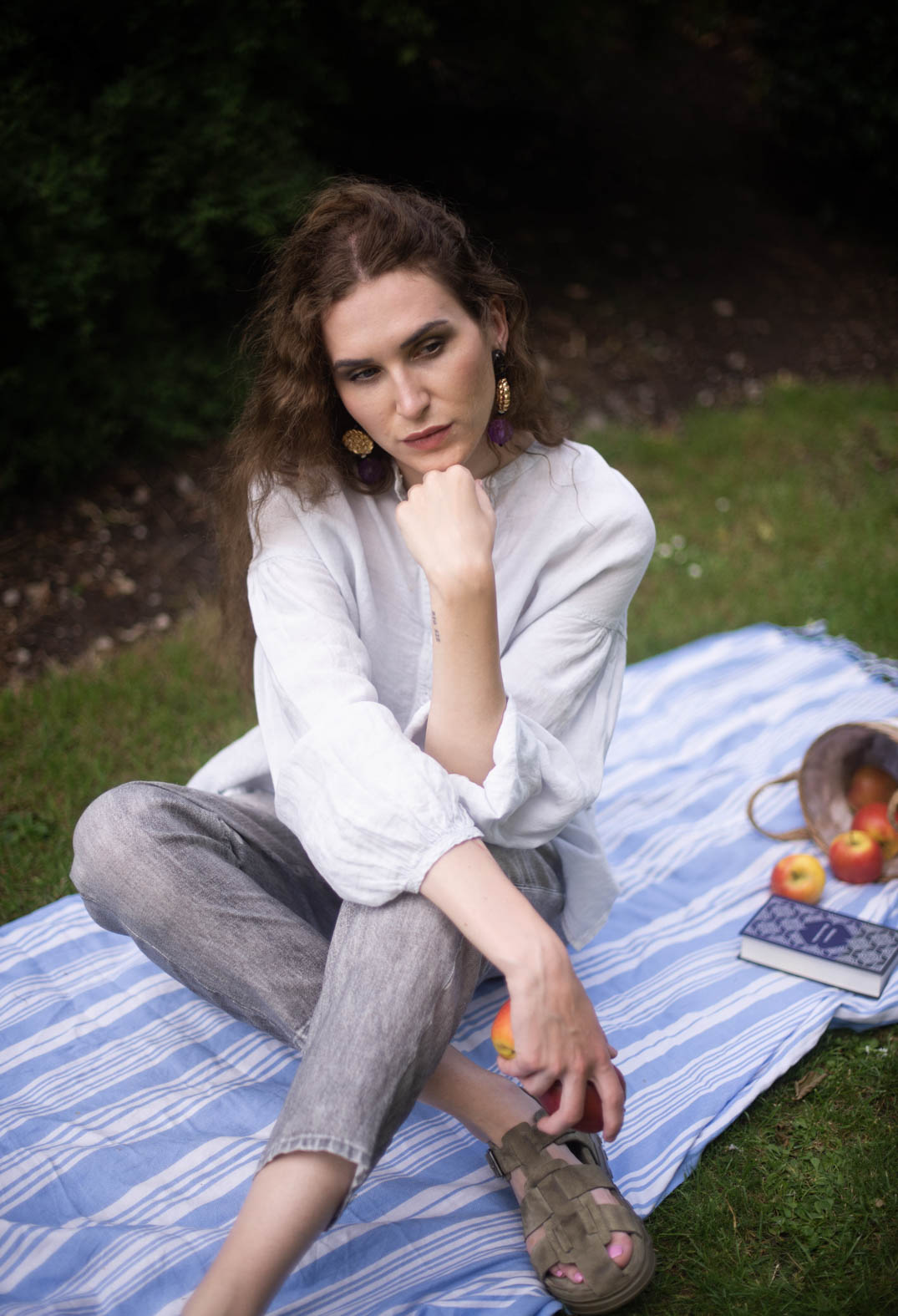 Long Geishan Pants in Grey Denim