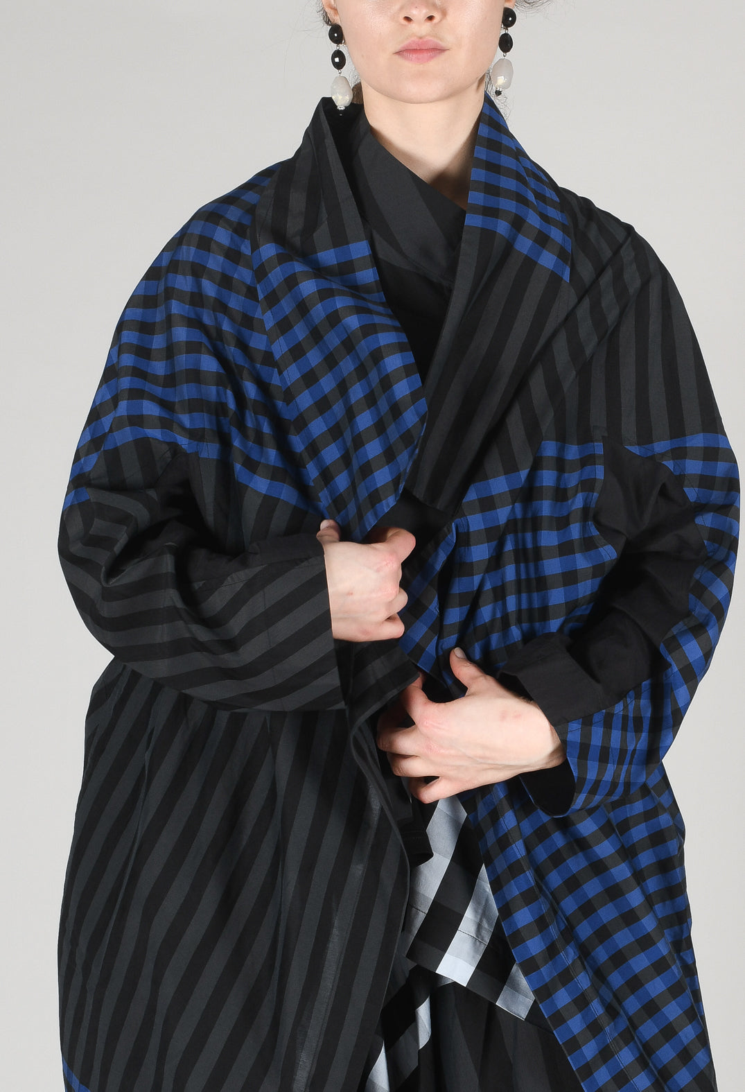 Open Jacket in Blue Check