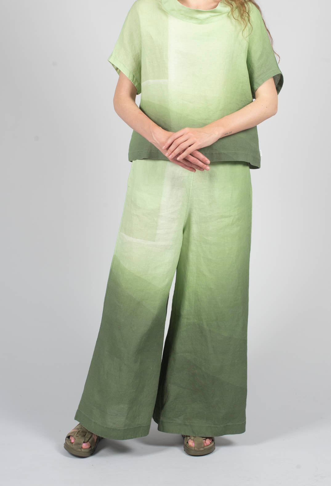 High-Waisted Maki Pants in Spring Green