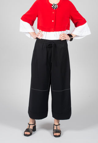 Tie Waist Pants in Nero and Off White