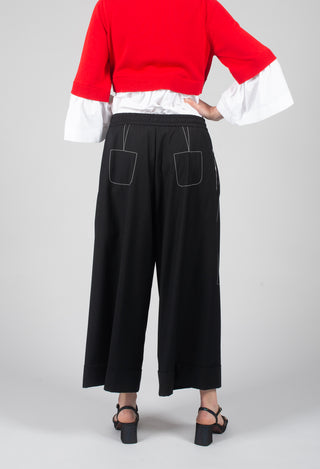 Tie Waist Pants in Nero and Off White