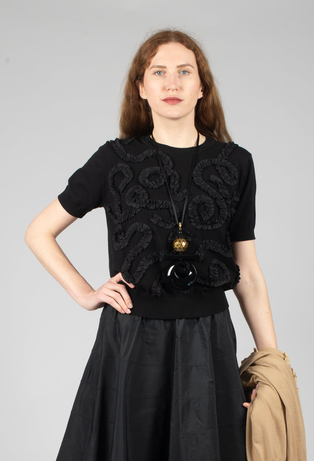 Cropped Jumper in Nero